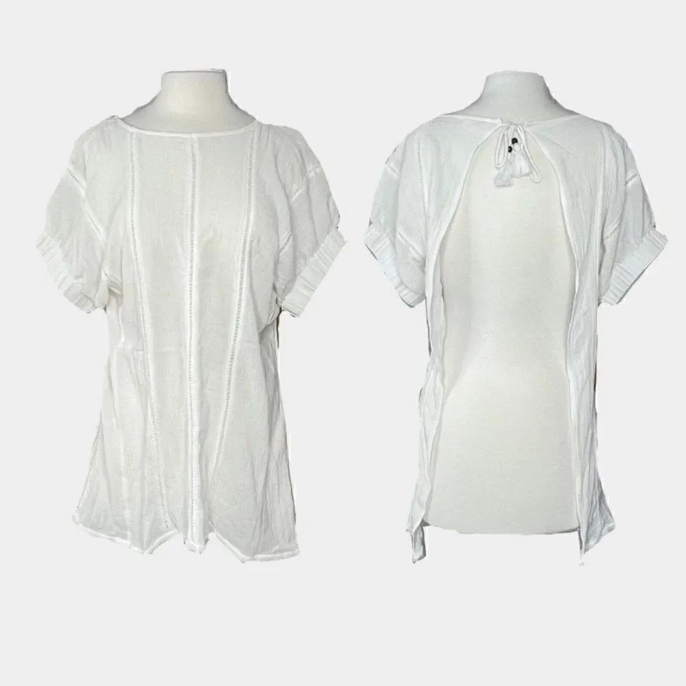 FREE PEOPLE White Open Back Tassel Neck Tie Swim Cover Up